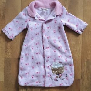 Rene Rofe Baby Girls Pink Floral Fleece Sleep Sack Size Newborn‎